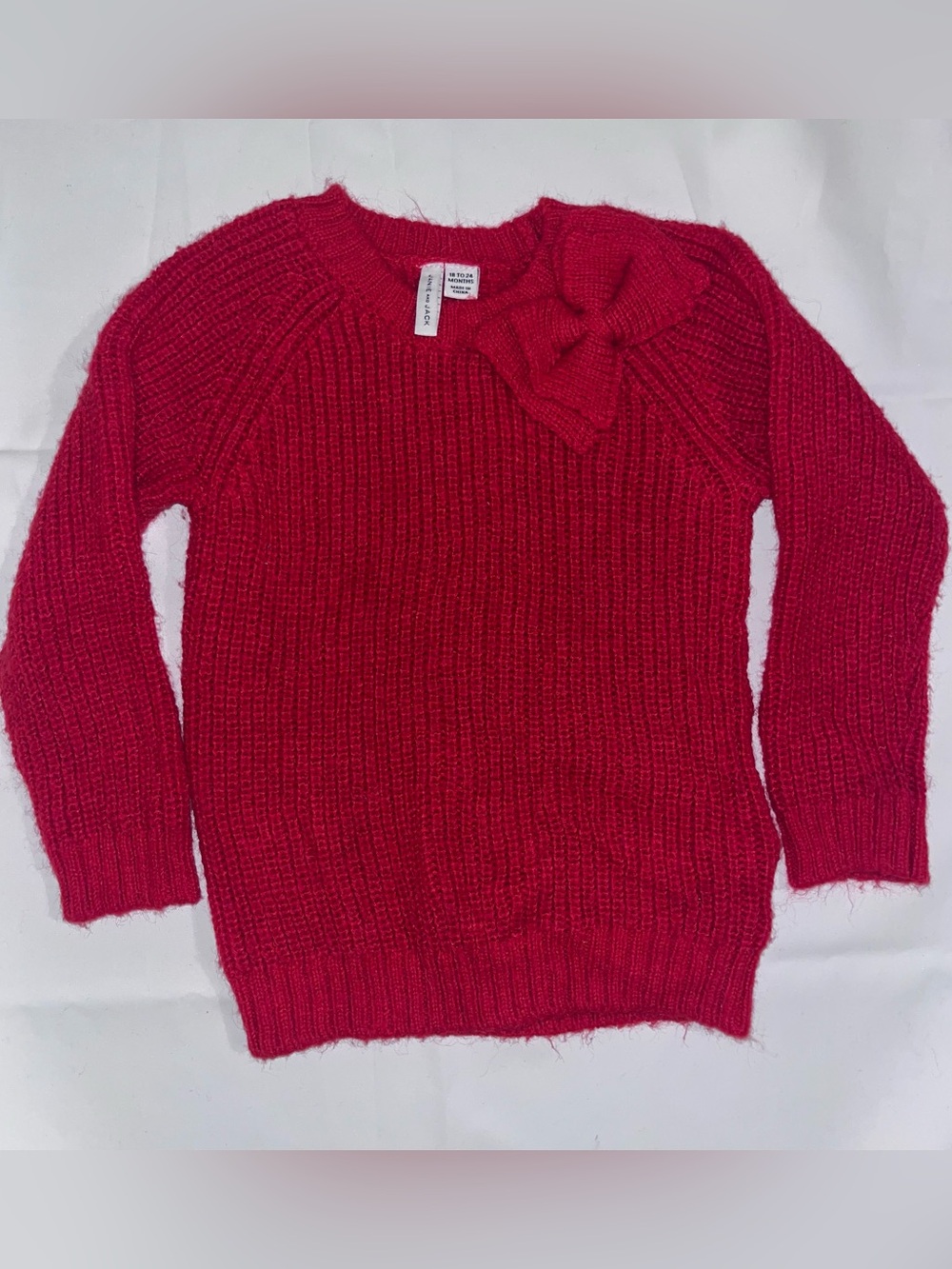 Janie and Jack Red Knit Baby Sweater 18-24M